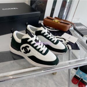 Replica Chanel Suede Calfskin & Nylon Sneakers G37122 Green