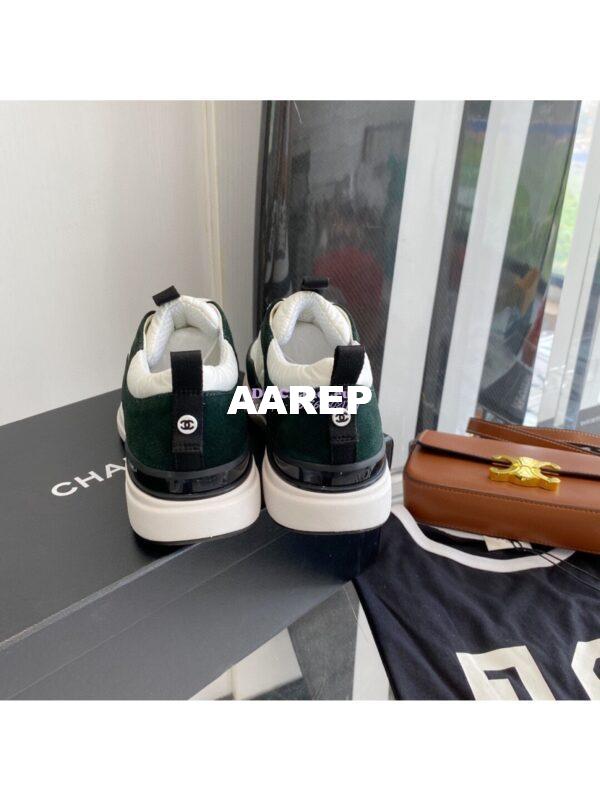 Replica Chanel Suede Calfskin & Nylon Sneakers G37122 Green 5