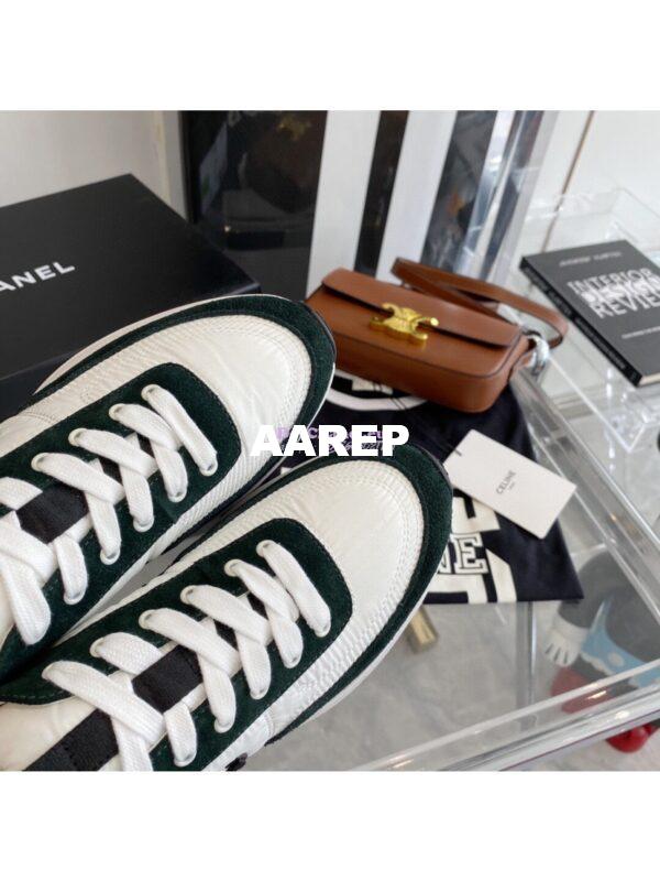 Replica Chanel Suede Calfskin & Nylon Sneakers G37122 Green 7
