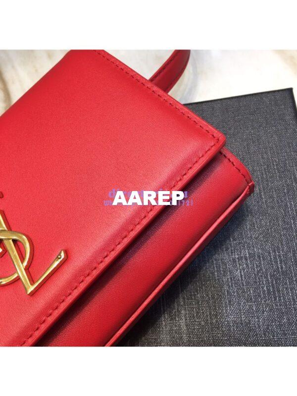 Replica Saint Laurent YSL Kate Belt Bag In Smooth Leather 534395 Red 5