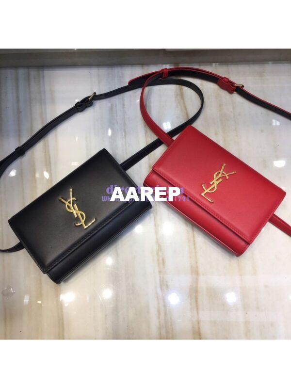 Replica Saint Laurent YSL Kate Belt Bag In Smooth Leather 534395 Red 11
