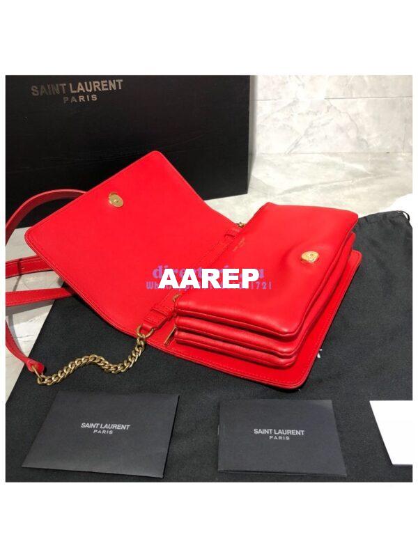 Replica Saint Laurent YSL Angie Chain Bag In Diamond-quilted Lambskin 568906 Red 8