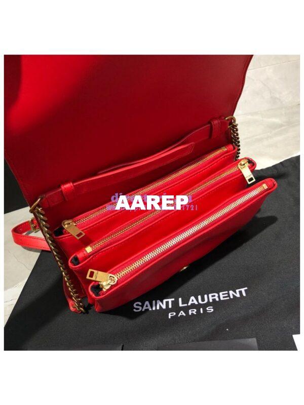 Replica Saint Laurent YSL Angie Chain Bag In Diamond-quilted Lambskin 568906 Red 9