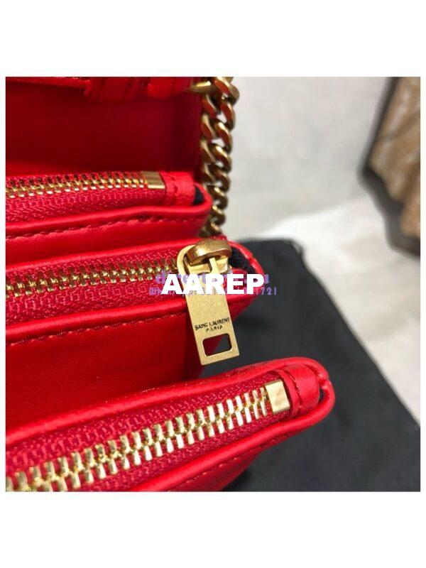 Replica Saint Laurent YSL Angie Chain Bag In Diamond-quilted Lambskin 568906 Red 10