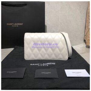Replica Saint Laurent YSL Angie Chain Bag In Diamond-quilted Lambskin 568906 Blanc 2