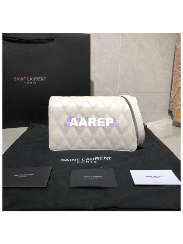Replica Saint Laurent YSL Angie Chain Bag In Diamond-quilted Lambskin 568906 Blanc 4