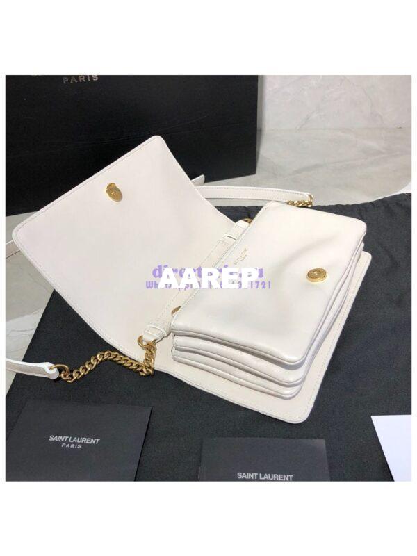 Replica Saint Laurent YSL Angie Chain Bag In Diamond-quilted Lambskin 568906 Blanc 7