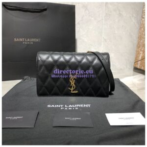 Replica Saint Laurent YSL Angie Chain Bag In Diamond-quilted Lambskin 568906 Black