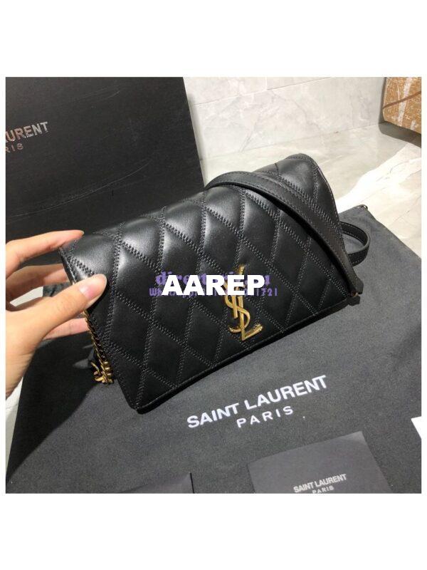 Replica Saint Laurent YSL Angie Chain Bag In Diamond-quilted Lambskin 568906 Black 4