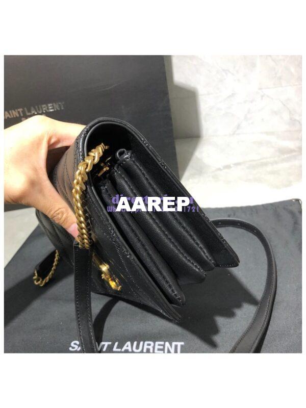 Replica Saint Laurent YSL Angie Chain Bag In Diamond-quilted Lambskin 568906 Black 6