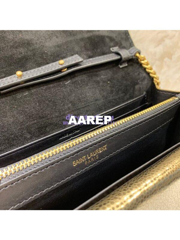Replica Saint Laurent YSL Sulpice Chain Wallet In Smooth Leather 554763 Metallic Gold 8