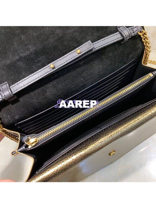 Replica Saint Laurent YSL Sulpice Chain Wallet In Smooth Leather 554763 Metallic Gold 9