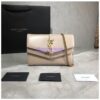 Replica Saint Laurent YSL Sulpice Chain Wallet In Smooth Leather 554763 Metallic Gold