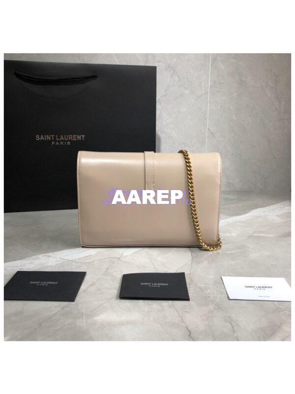 Replica Saint Laurent YSL Sulpice Chain Wallet In Smooth Leather 554763 Beige 7