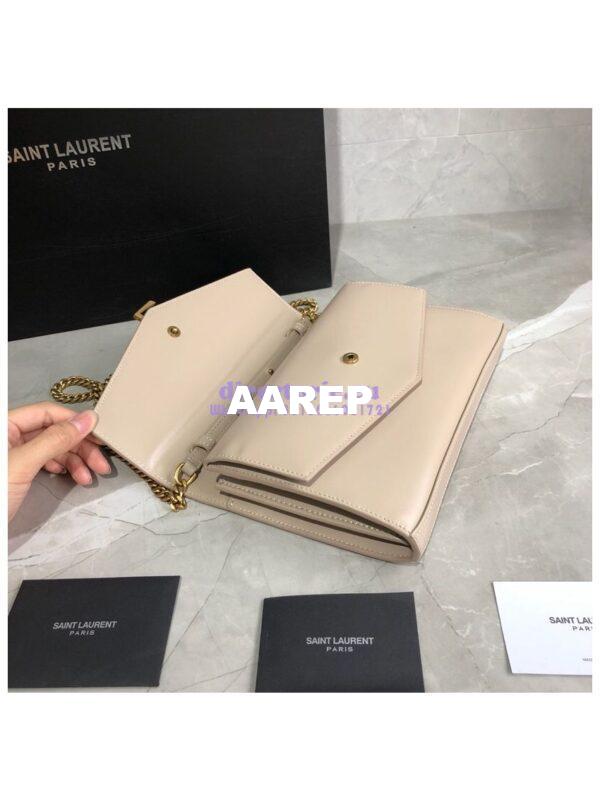 Replica Saint Laurent YSL Sulpice Chain Wallet In Smooth Leather 554763 Beige 8