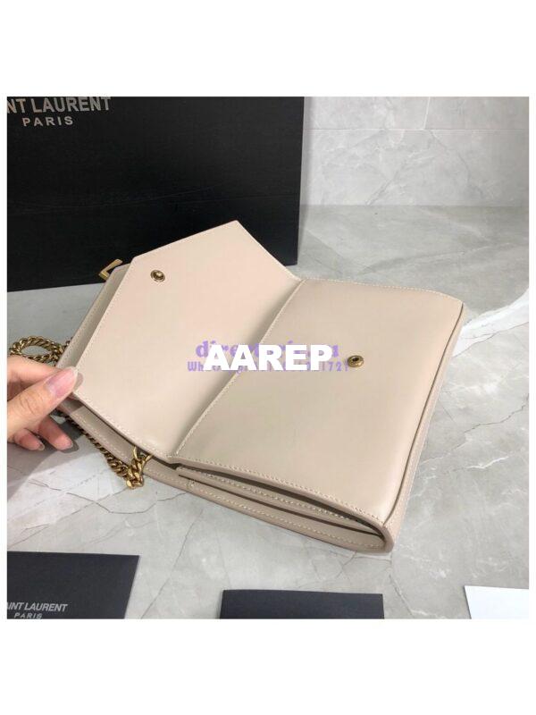 Replica Saint Laurent YSL Sulpice Chain Wallet In Smooth Leather 554763 Beige 9