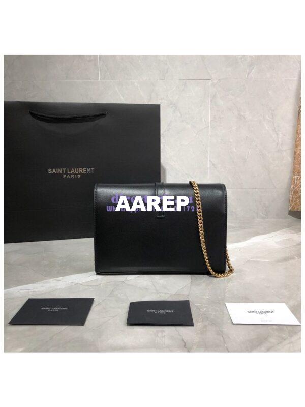 Replica Saint Laurent YSL Sulpice Chain Wallet In Smooth Leather 554763 Black 6
