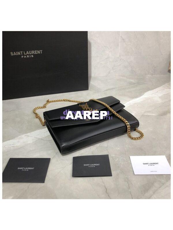 Replica Saint Laurent YSL Sulpice Chain Wallet In Smooth Leather 554763 Black 7