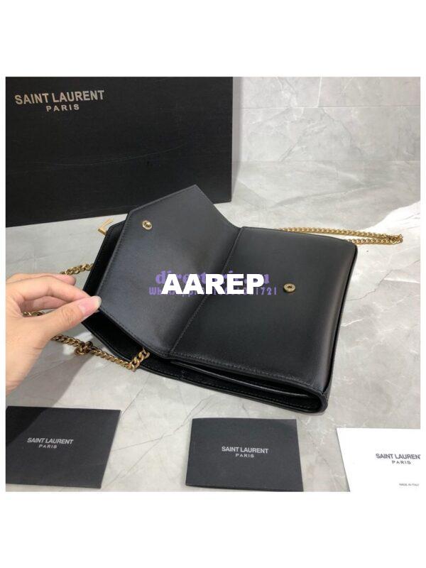Replica Saint Laurent YSL Sulpice Chain Wallet In Smooth Leather 554763 Black 9