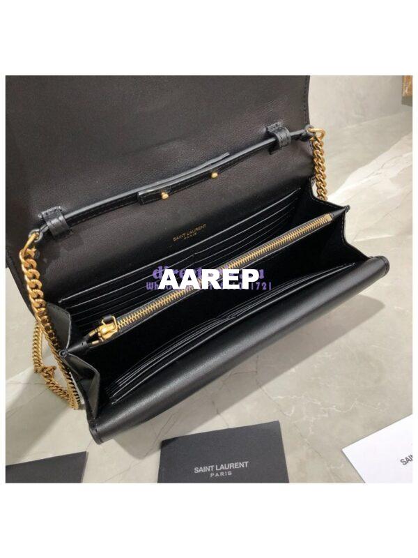 Replica Saint Laurent YSL Sulpice Chain Wallet In Smooth Leather 554763 Black 10