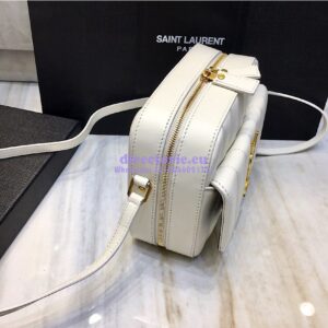 Replica Saint Laurent YSL Vicky Camera Bag In Quilted Lambskin 555052 White 2