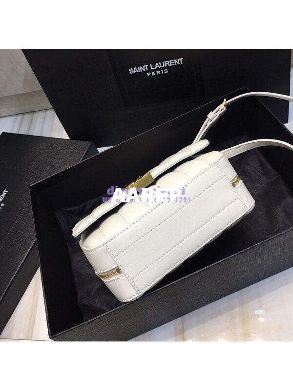 Replica Saint Laurent YSL Vicky Camera Bag In Quilted Lambskin 555052 White 10