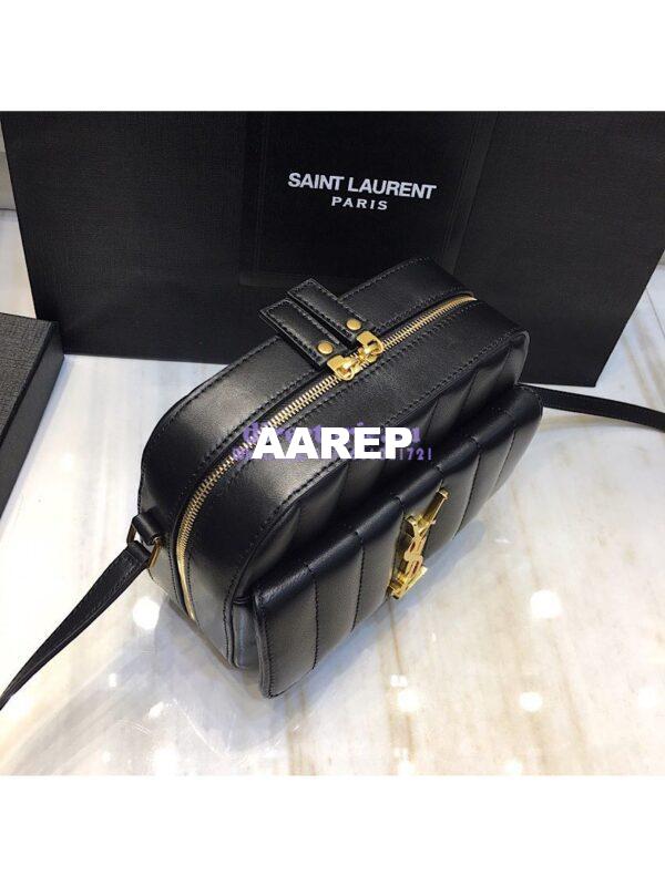 Replica Saint Laurent YSL Vicky Camera Bag In Quilted Lambskin 555052 Black 4