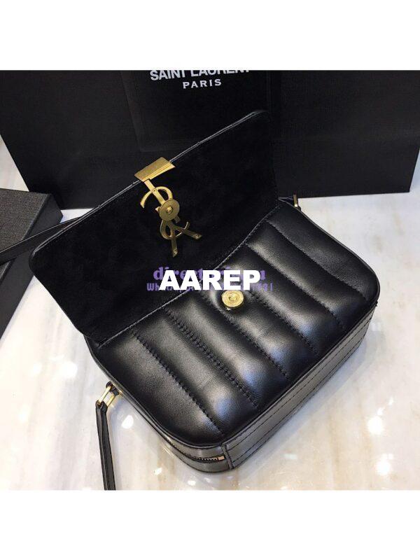 Replica Saint Laurent YSL Vicky Camera Bag In Quilted Lambskin 555052 Black 7