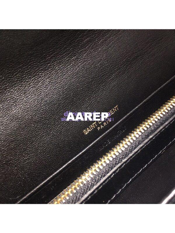 Replica Saint Laurent YSL Vicky Chain Wallet In Quilted Patent Leather 554125 Black 9