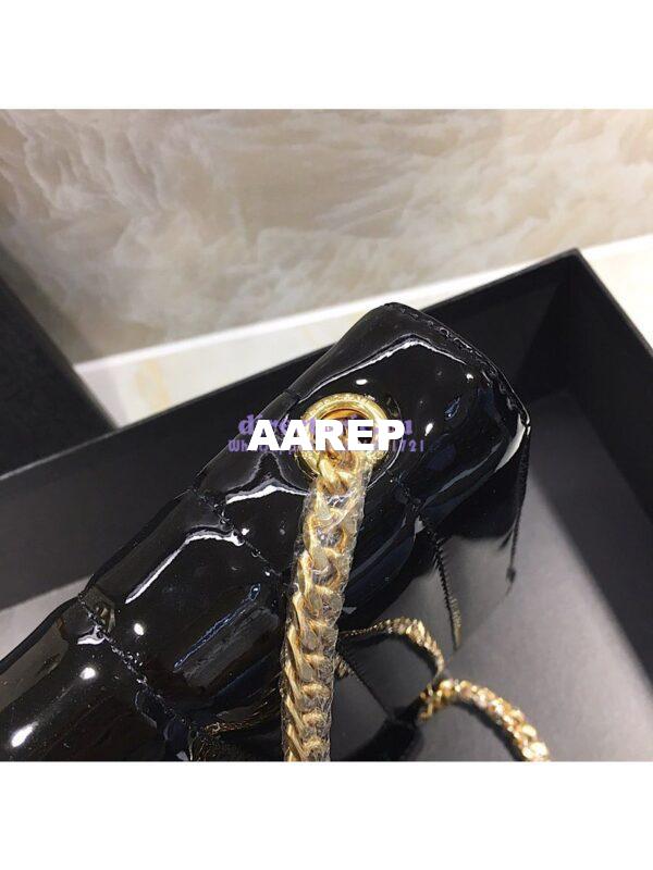 Replica Saint Laurent YSL Vicky Chain Wallet In Quilted Patent Leather 554125 Black 10