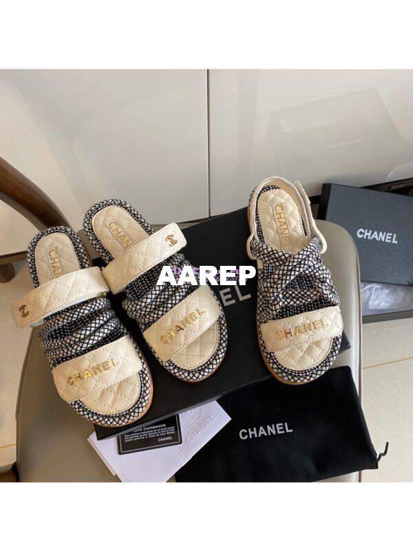 Replica Chanel Cord and Lambskin Sandals G34603
