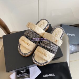 Replica Chanel Cord and Lambskin Sandals G34603 2