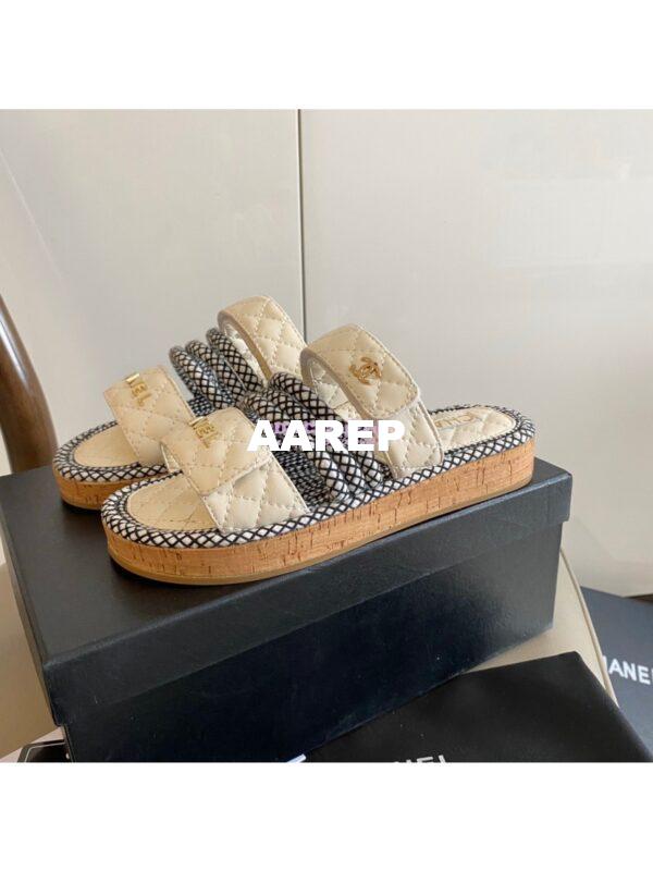 Replica Chanel Cord and Lambskin Sandals G34603 4