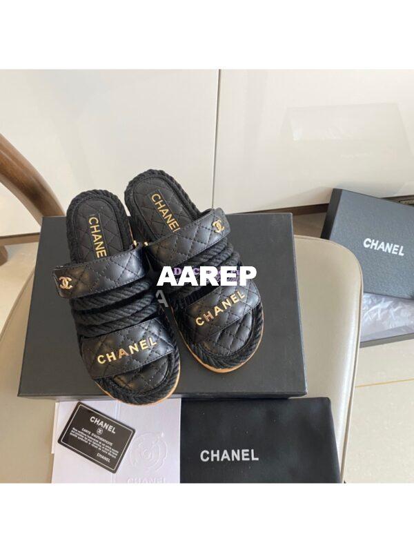 Replica Chanel Cord and Lambskin Sandals G34603 7