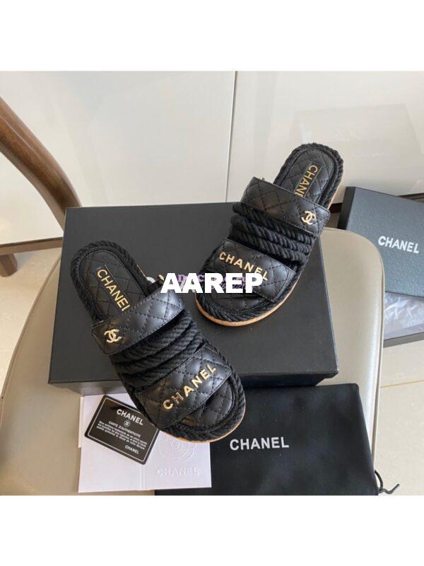 Replica Chanel Cord and Lambskin Sandals G34603 8