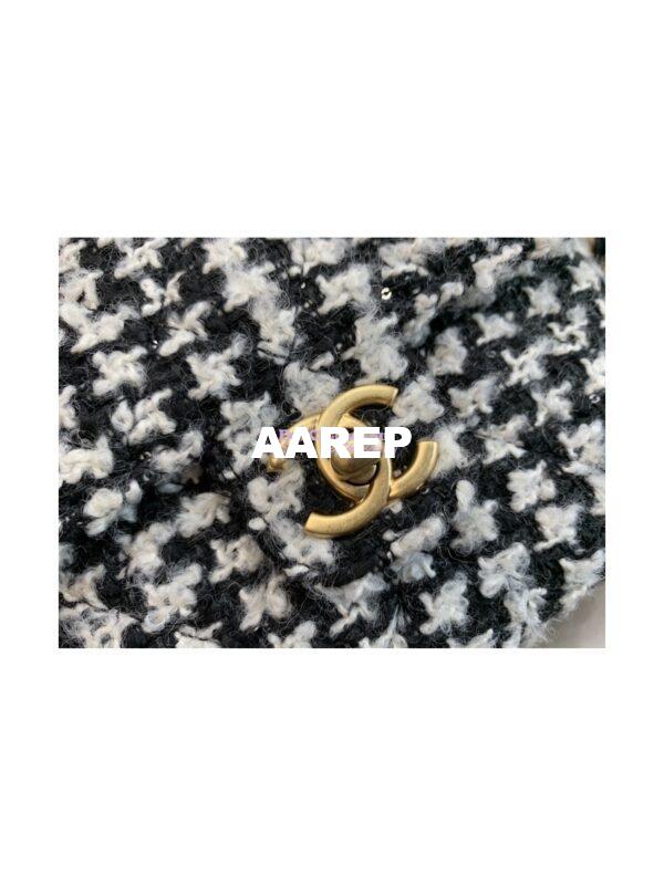 Replica Chanel Mini Flap Bag Tweed Houndstooth AS3648 Black White 7