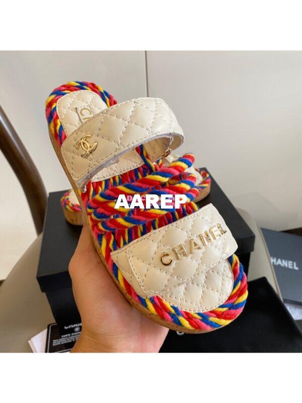 Replica Chanel Cord and Lambskin Sandals G34603 16