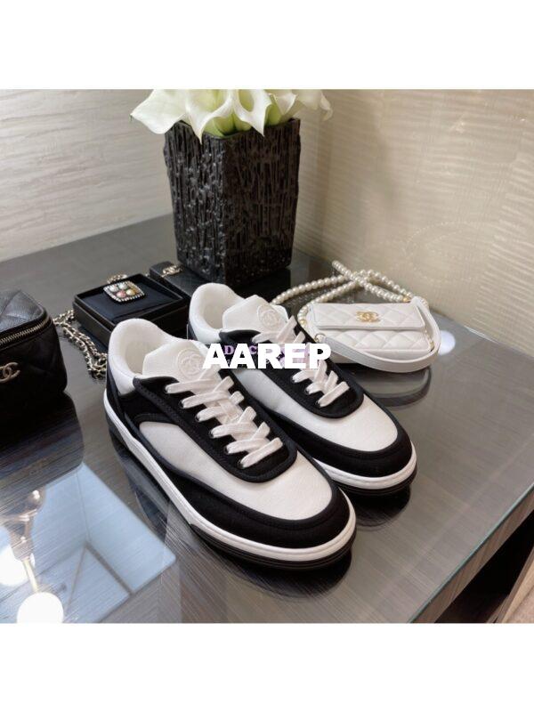 Replica Chanel Trainer Fabric Sneakers G37488 Black 2