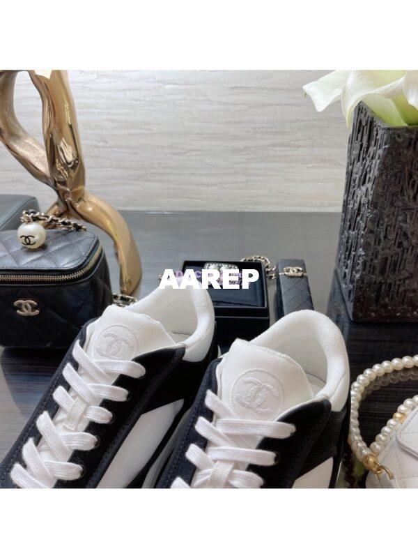 Replica Chanel Trainer Fabric Sneakers G37488 Black 6