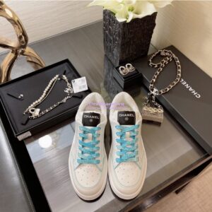 Replica Chanel Trainers Calfskin Sneakers G35934 Bi-Colour Blue 2