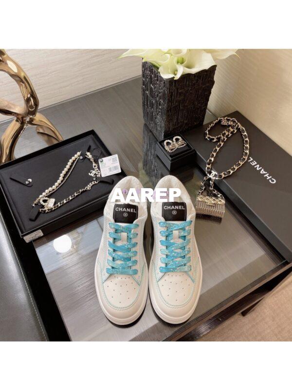 Replica Chanel Trainers Calfskin Sneakers G35934 Bi-Colour Blue 2