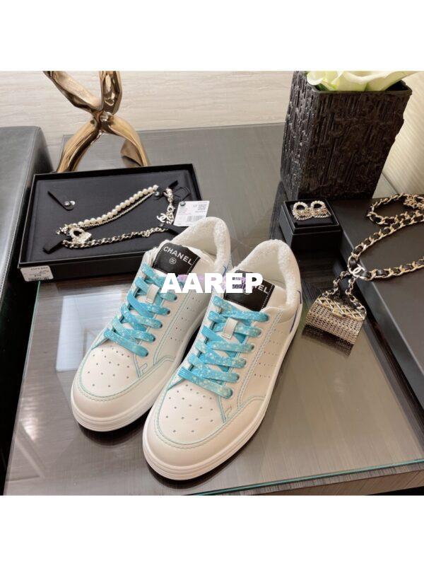 Replica Chanel Trainers Calfskin Sneakers G35934 Bi-Colour Blue 6