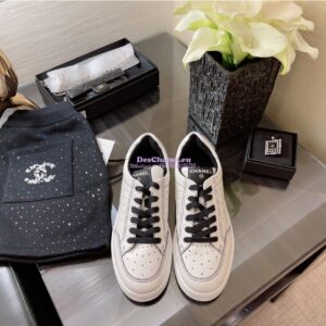 Replica Chanel Trainers Calfskin Sneakers G35934 Bi-Colour Black