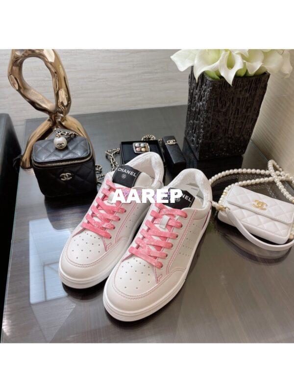 Replica Chanel Trainers Calfskin Sneakers G35934 Bi-Colour Pink 7