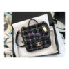 Replica Chanel Small Flap Bag With Top Handle Cotton & Wool Tweed AS3652 Red, Navy Blue & Multicolor