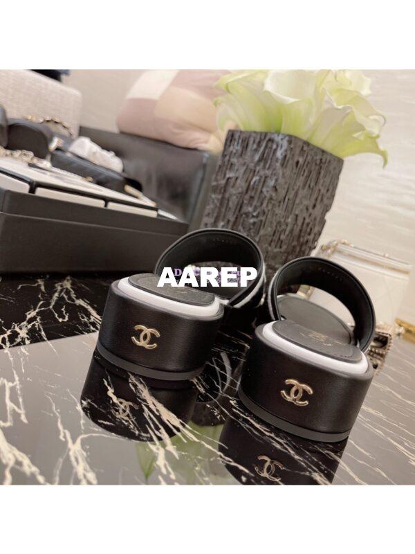 Replica Chanel Lambskin Mules Tweed Embroidery G36557 Black 7