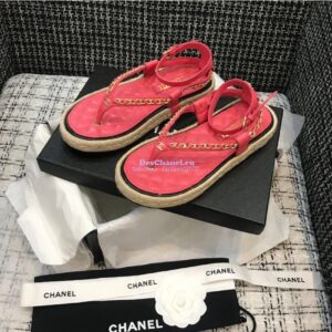 Replica Chanel Lambskin Coral Sandals G36921 2