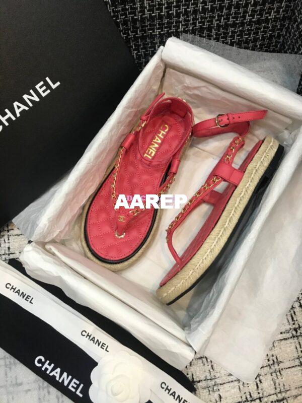 Replica Chanel Lambskin Coral Sandals G36921 3