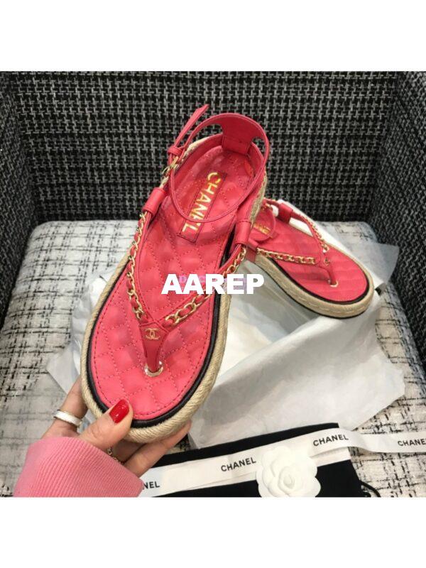 Replica Chanel Lambskin Coral Sandals G36921 5