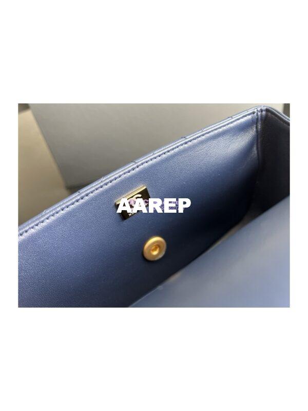 Replica Chanel Lambskin Mini Flap Bag With Metal Top Handle AS2431 Blue 8
